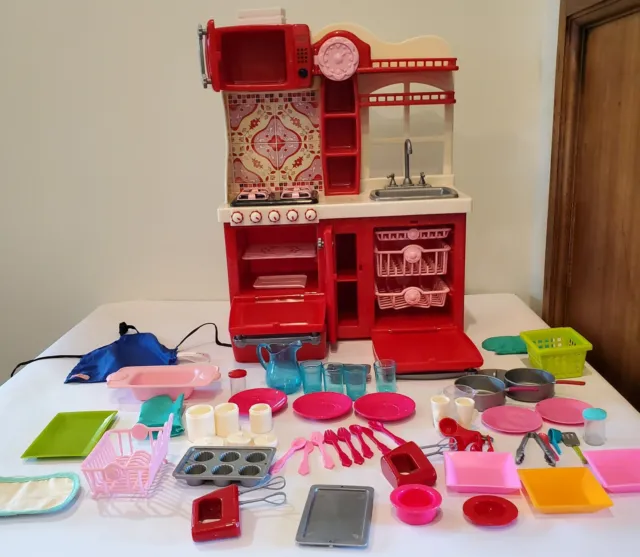 Our Generation 18" Doll Accessory Red Kitchen Set Includes LOTS of Items