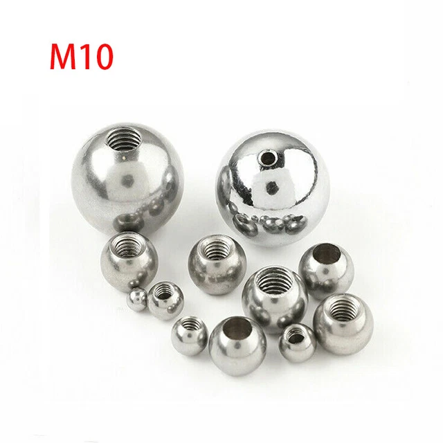 15-60MM Stainless Steel Ball Knob M10 Thread Polished Finish Handle Custom Lever