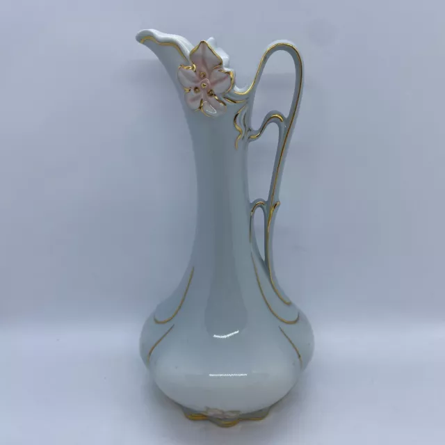 Bohemian Czech Royal Dux Art Nouveau Style Porcelain Vase/Jug hand painted