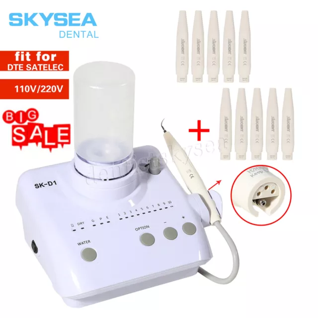 Dental Ultrasonic Piezo Scaler + 2*Bottles + 1-10pcs Handpiece Fit DTE SATELEC