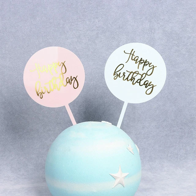 HAPPY BIRTHDAY CAKE Topper Acrylic Cupcake Disc Toppers Cake ...