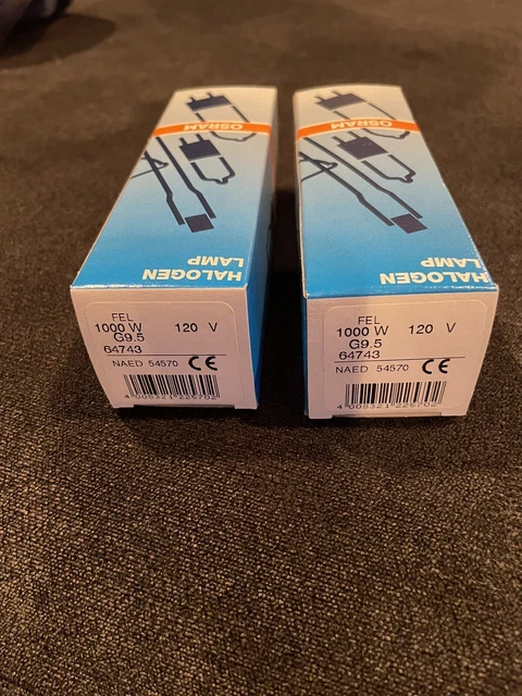 2 Osram FEL 1000w Medium Bi-Post Lamp 54570