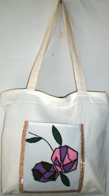 Handmade patchwork applique shopping Tote Bag