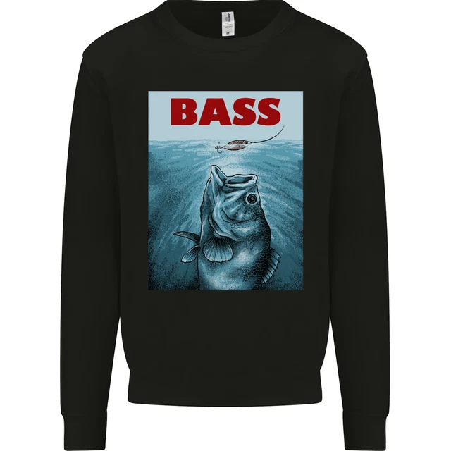Bass Fishing Parody Funny Fisherman Kids Sweatshirt Jumper