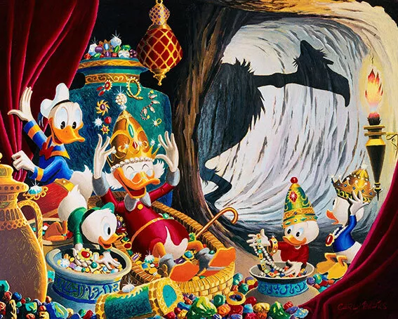 CARL BARKS In der Höhle von Ali Baba (1997) (60x48cm) LEINWAND, POSTER KOSTENLOSER VERSAND