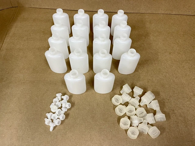Oval Bottles 3 ounce oz with caps and plugs Lot of 18
