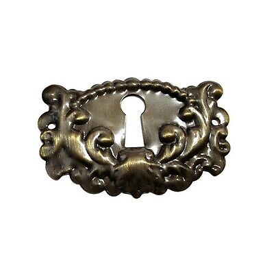 Keyhole Cover Victorian Antiqued Stamped Brass Escutcheon Reproduction