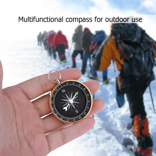 Mini Outdoor Compass Aluminum Alloy Keychain Survival Compass for Outdoor Travel