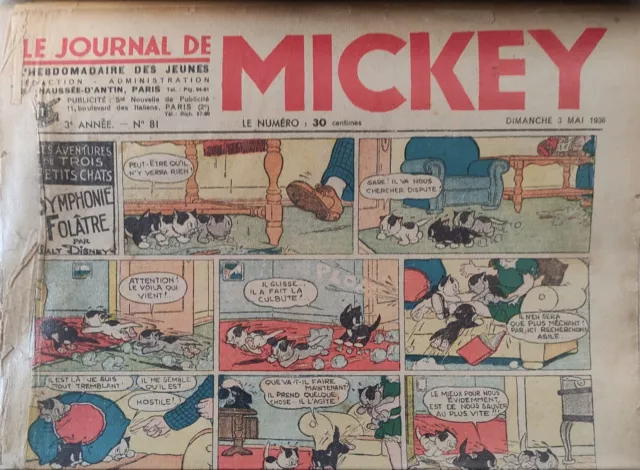 Le journal de MICKEY avant guerre 3ème année n°81 du 3 mai 1936-