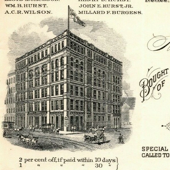 1898 Letterhead John E. Hurst Dry Goods Baltimore - Ephraim Baker*