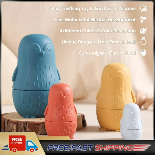 Color Size Matching Toys Gifts Montessori Toy for Boys Girls (Blue Penguin) #1