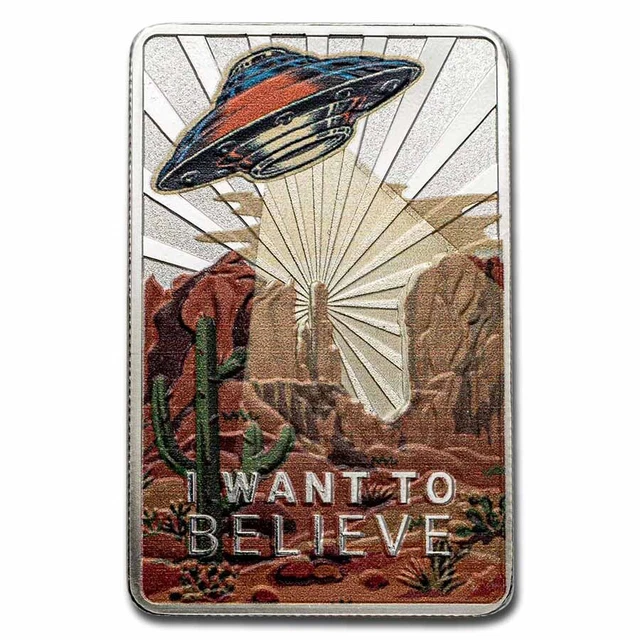 2023 Republic of Cameroon 1 oz Silver Colorized UFO Bar Coin - SKU#278039