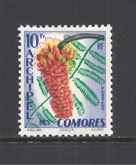 COMORO ISLANDS SCOTT 45 MH F/VF - 1959 10fr FLOWER ISSUE (A)