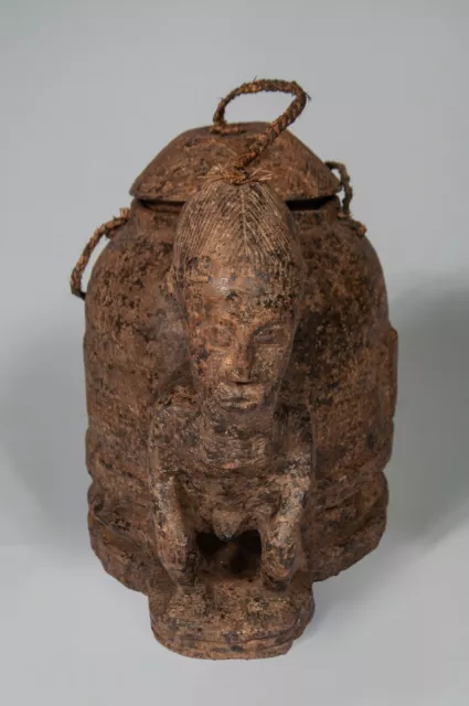 Art Africain, Art Tribal, Statue Baoule Ancienne, Boite A Oracle,Rci -D079C