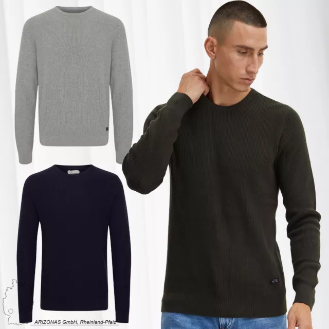 Men BLEND Knitted Sweater Round Neck Basic Pullover Knitted Longsleeve Jumper