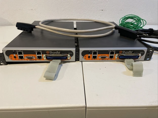 Lot of 2 Shoretel ShoreGear 220T1A SG-220T1A 600-1057-21 w/Rack Tray