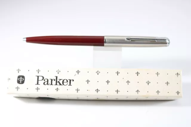 Vintage (1955) Parker 51 Burgundy Ballpoint Pen with Lustraloy Cap