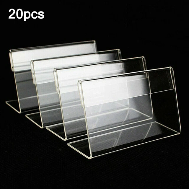 "Soporte de pantalla acrílico transparente para etiquetas de precios póster y tarjetas"