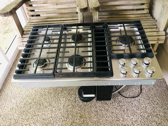 KitchenAid 36” Stainless 5 Burner Downdraft Gas Cooktop KCGD506GSS00 Propane LPG