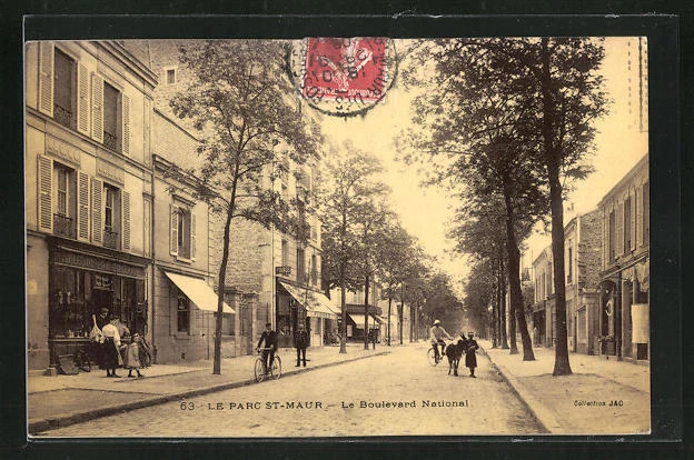 CPA Le Parc St-Maur, Le Boulevard National, 1908 Street View