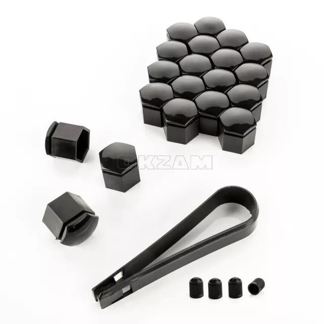 20x Vis de Roue Caches Hexagonal 19 MM Noir Brillant pour Kia Voiture 2