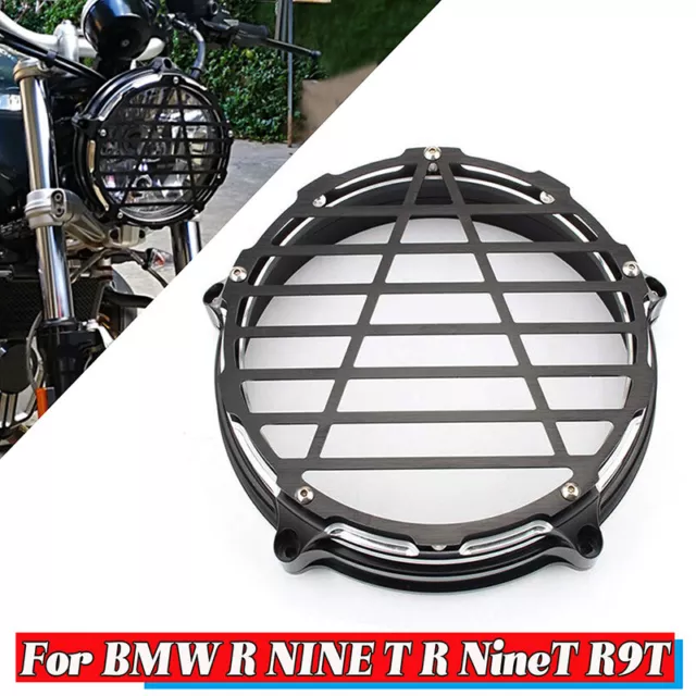 Motorcycle Black Headlight Headlamp Protector Cover Grill Guard for BMW R Nine T