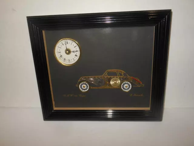 Rare Vintage Bmw 327 Coupe D.kersch David Of London Clock Framed Art