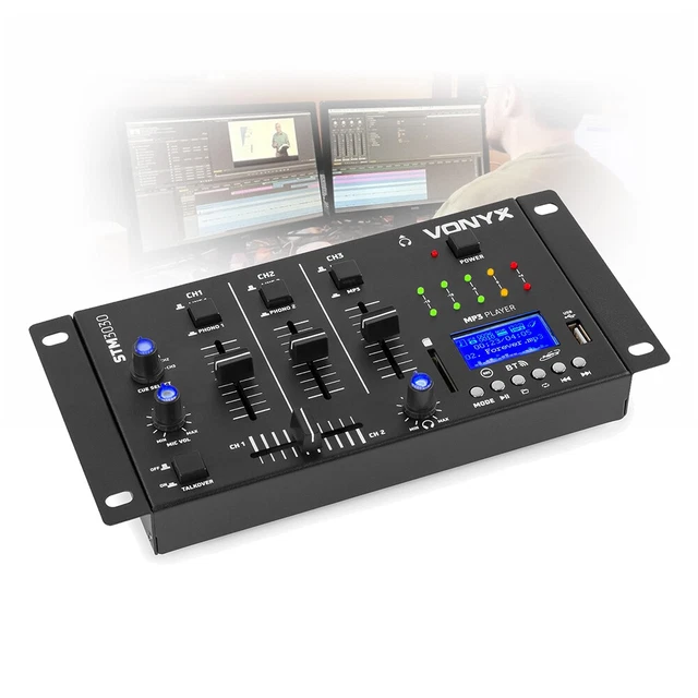 STM-3030B 4 Channel Bluetooth Compact Mini Mixer USB MP3 Mobile DJ Disco Party
