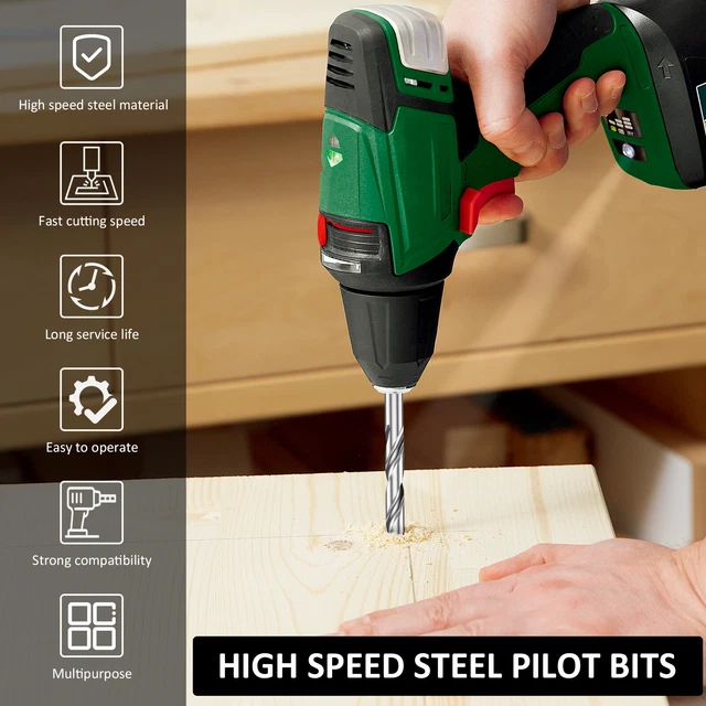Twist Drill Bit Set HSS Step Drill Bit 1/4 Inch Hex Shank and Round Shank rfVds