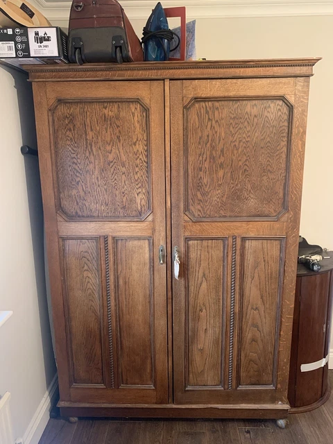 Stunning Victorian Gentleman’s Wardrobe Solid Oak Exceptional Example