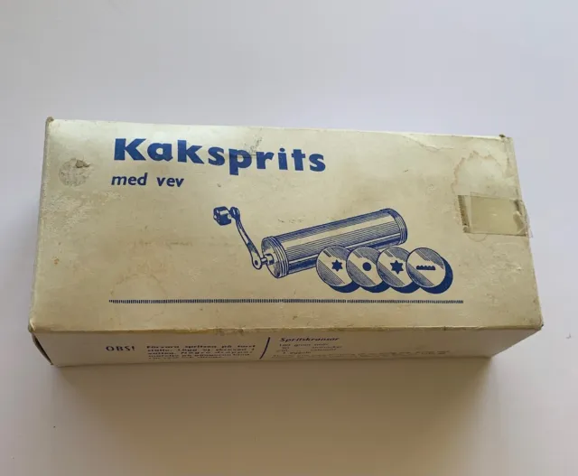 PRENSA DE GALLETAS Manivela Kaksprits De Colección Metal Hecha en Suecia Caja Original COMPLETA