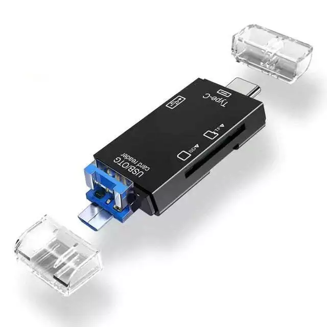 5 in 1 Multifunction USB 2.0 Type C/USB /Micro USB/TF/SD Smart Memory Card Reade