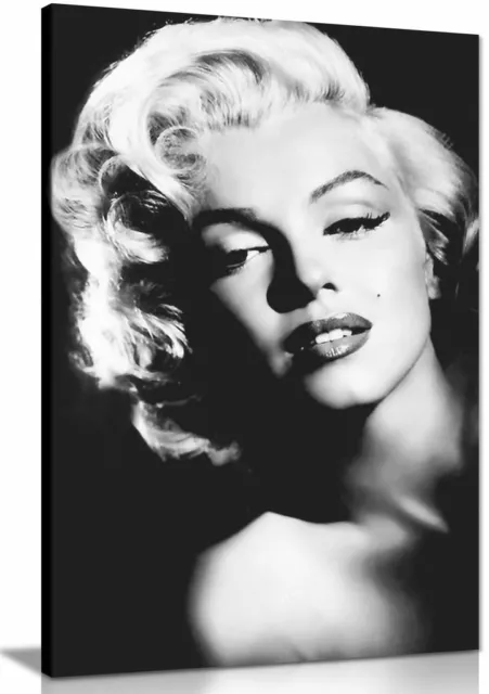 Marilyn Monroe Print Black And White Canvas Wall Art Picture Print