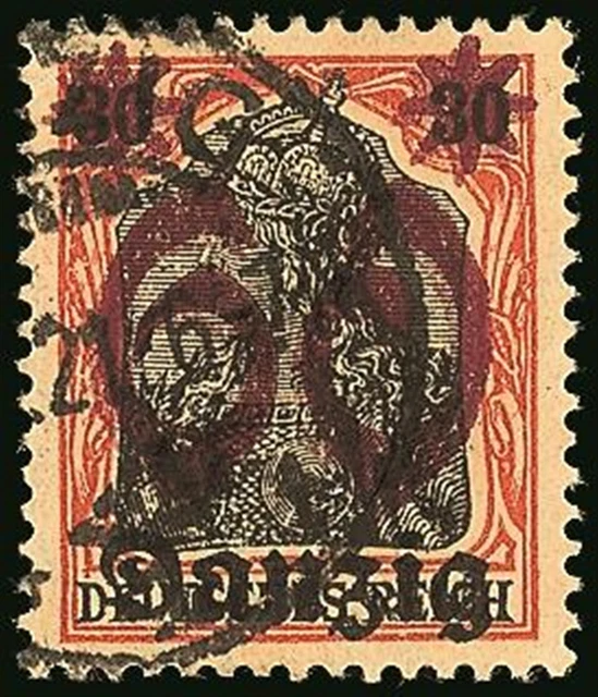 10518) Danzig 19DDII zeitgerecht gestempelt gepr. Soecknick BPP/Infla Mi. 200,-