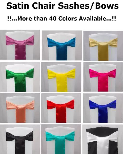 125 SATIN Chair Sash Bow Sashes Bows for Wedding Banquet Party Event decoration