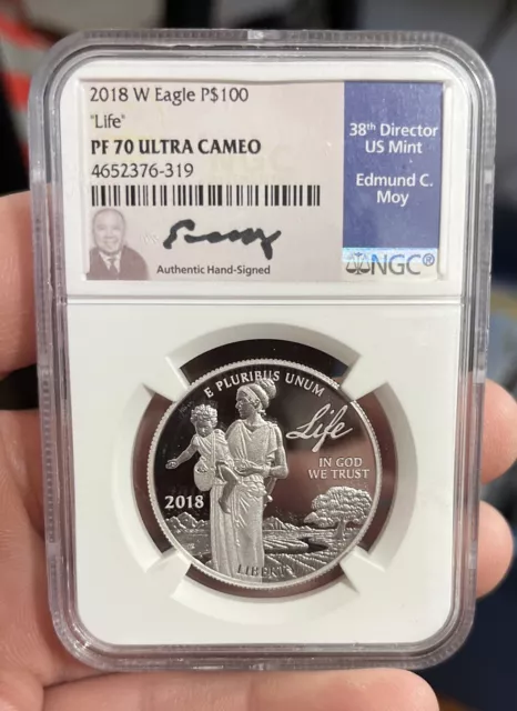 2018 W Platinum Eagle P$100 NGC PF70 Ultra Cameo “ Moy Signed “ Life Coin Sweet!