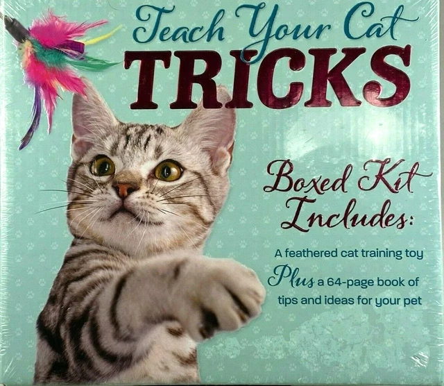 Teach Your Cat Tricks! Boxed Kit - 64 Page Step By Step Book, + Cat Training Toy