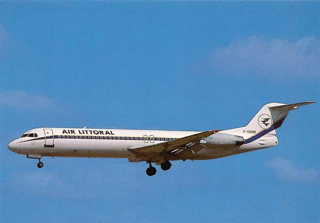 Airline Postcards      Air Littoral Airlines Fokker F-100    F-GIDM