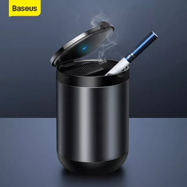 Baseus Portable LED Light Auto Car Ashtray Cigarette Smoke Truck Ash Cylinder