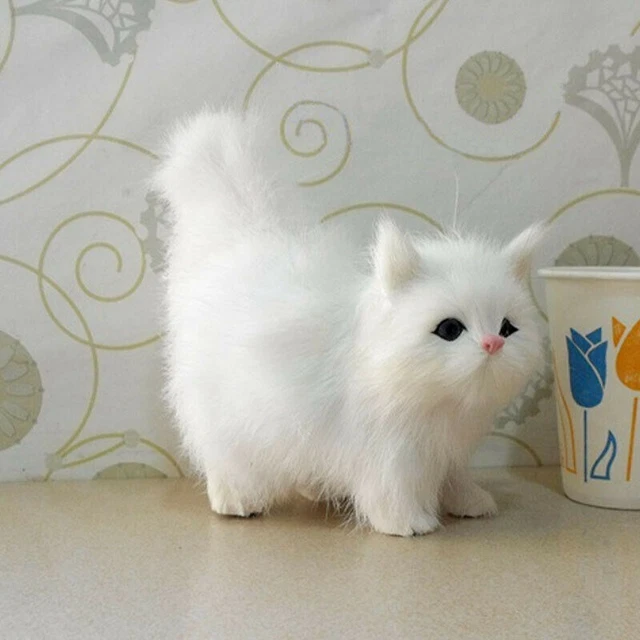 Simulation Stuffed Plush Cat Doll Cute Soft Toy Home Bedroom Ornament Kids Gift