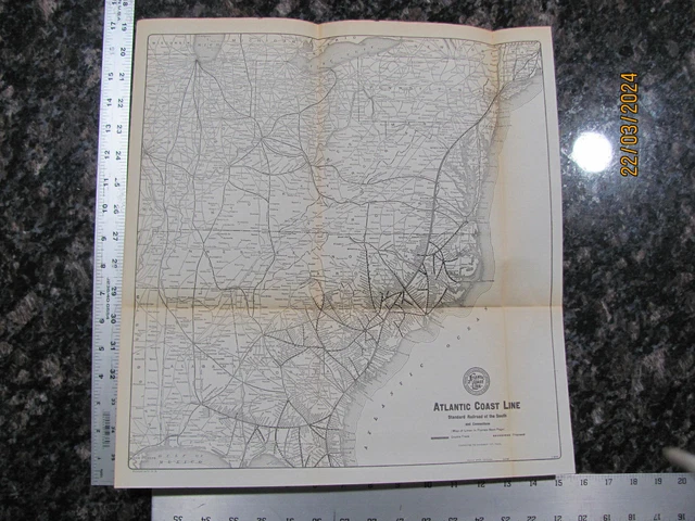 RARE 1924 ATLANTIC COAST LINE RAILROAD - RARE 1924 ATLANTIC COAST LINE RAILROAD SYSTEM MAP.webp