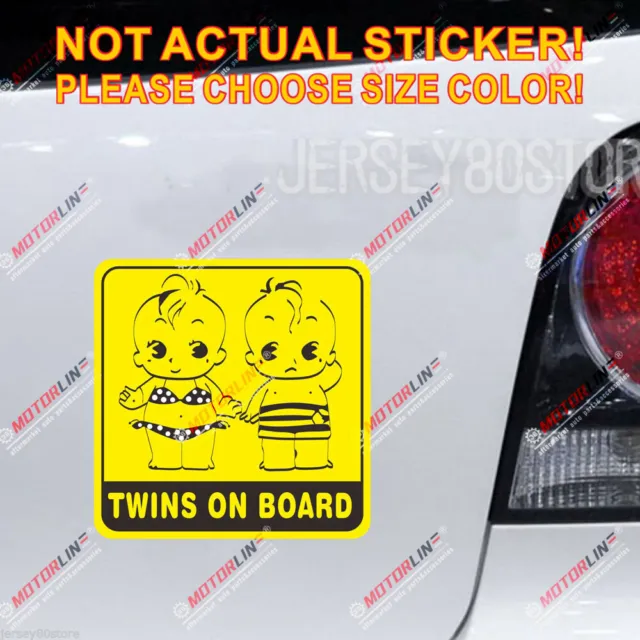 Twins On Board Baby On Board Reflective Car Windows Bumper Decal Sticker B 15cm