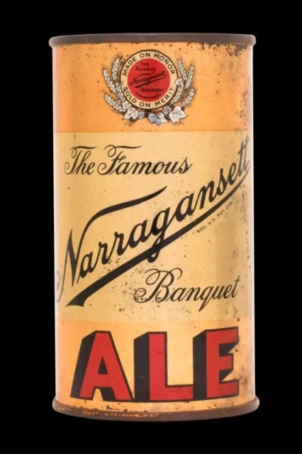 Narragansett Ale of Providence DIECUT Sign app. 20"x36" USA STEEL XL Size 8 lb