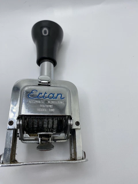 Vintage German Ectan Numbering Machine 6 Digit Stamp