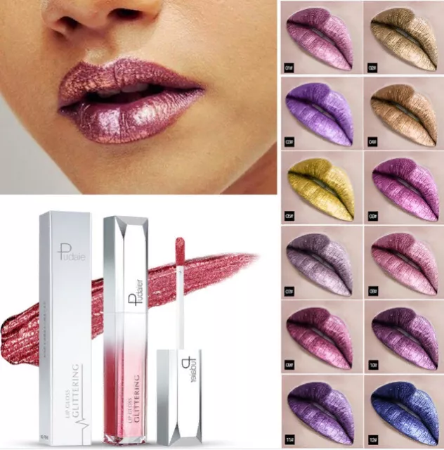 Metallic Lip Gloss Waterproof Lip Gloss Long Lasting Liquid Lipstick Cosmetics