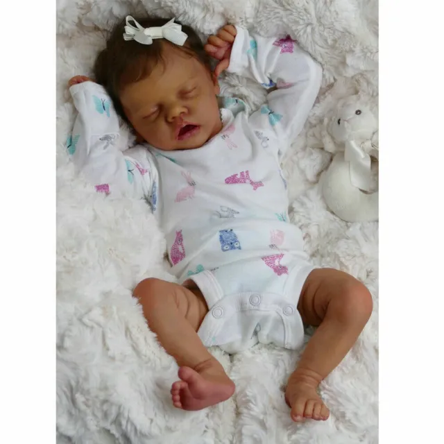 19"Cute Reborn Baby Doll 3D Soft lovely Newborn Real Lifelike Girl Toddler Gifts