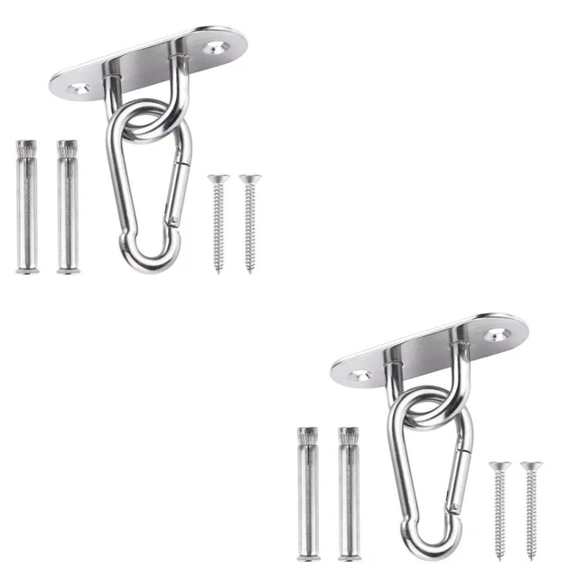 2 Sätze Hängematte Hängen Kit Trapeze Schwingaufhänger Edelstahl Deckenhaken