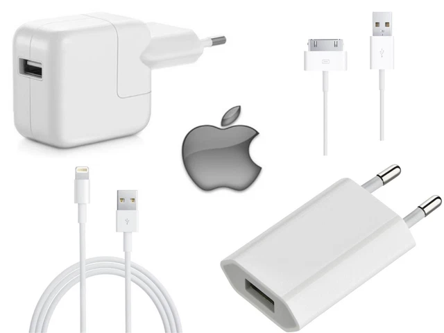 Original Apple Chargeur Secteur Prise De Courant + Cable Cordon Usb Alimentation