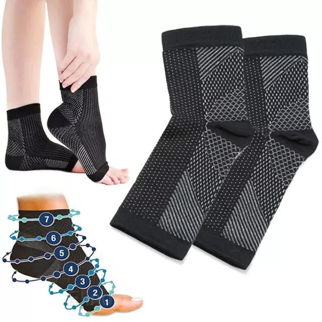 2 x Plantar Fasciitis Socks Heel Foot Arch Support Pain Relief Compression Socks