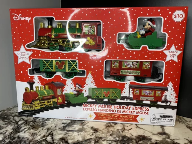 Disney Mickey Mouse Holiday Express 12 Piece Christmas Train Set NEW